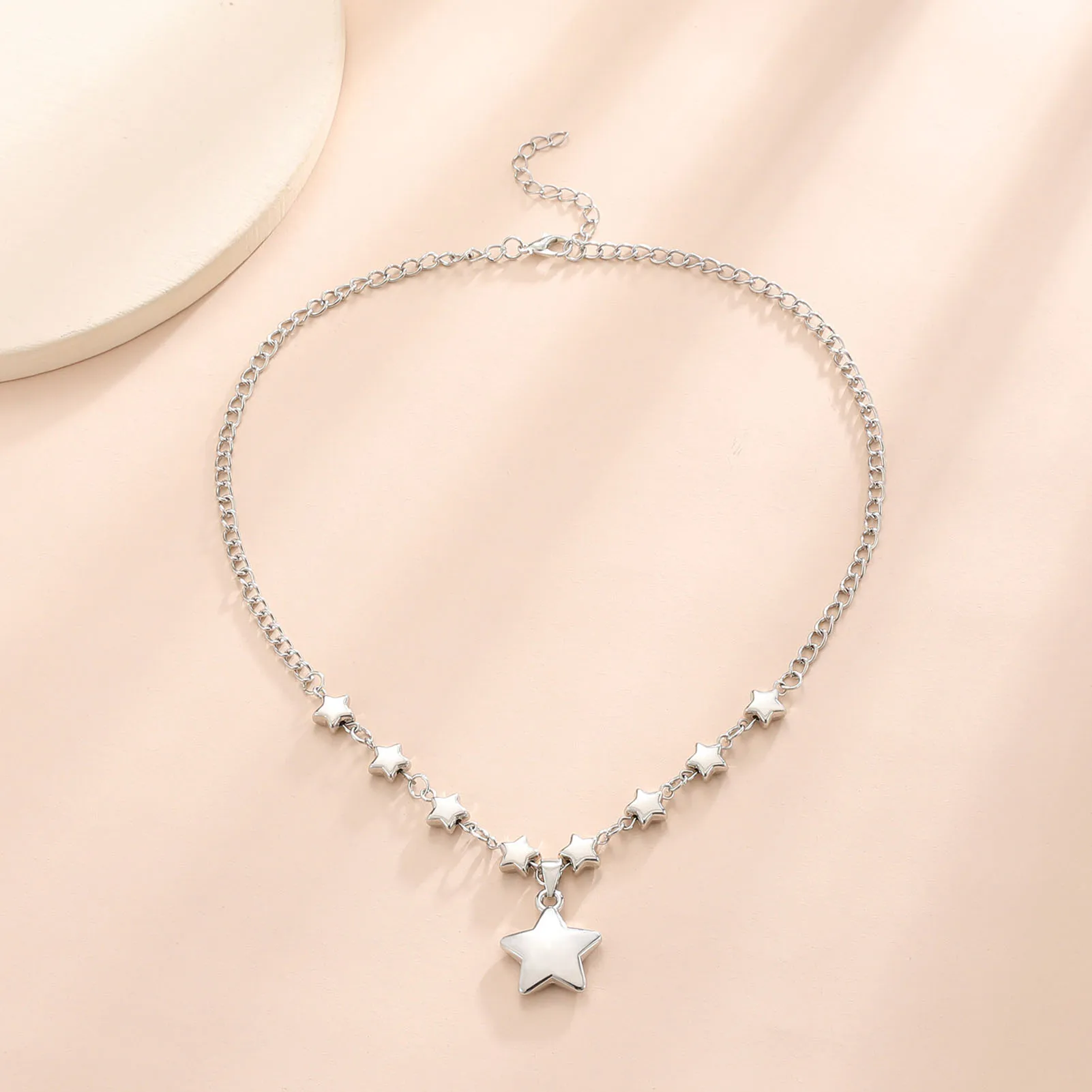 Couples Pendant Necklace Jewelry Star Chain Skin-friendly Fashion Neck Ornament for Lover Family Members Friend