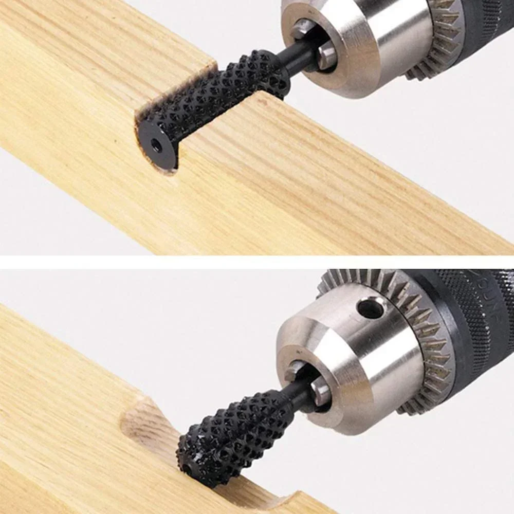 5 قطعة مقبض دائري ملف دوار 6.3 مللي متر الكربون الصلب الخشب نحت طاحونة مثقاب الخشب أدوات للقطع الدقيق والتشكيل #4