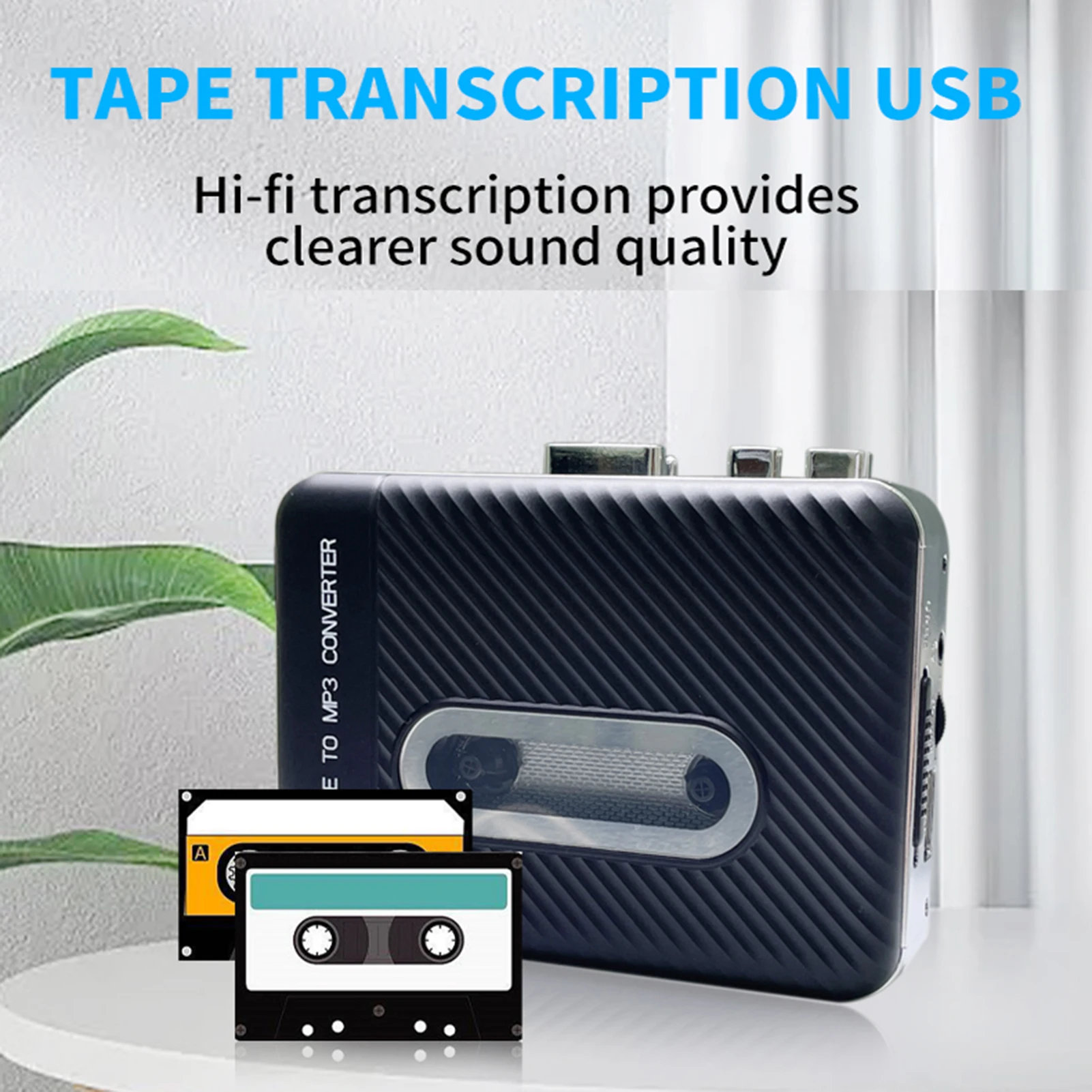 

Cassette Player Cassette to MP3 Converter Portable Tape Player Captures MP3 Audio Music via USB Computers Cassette to MP3