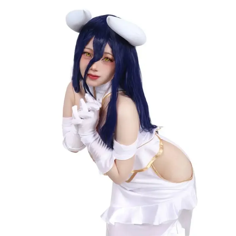 En Stock DAZCOS Anime Overlord Albedo Cosplay disfraz Halloween Navidad disfraz Cos mujer vestido blanco Overlord Albedo Cosplay