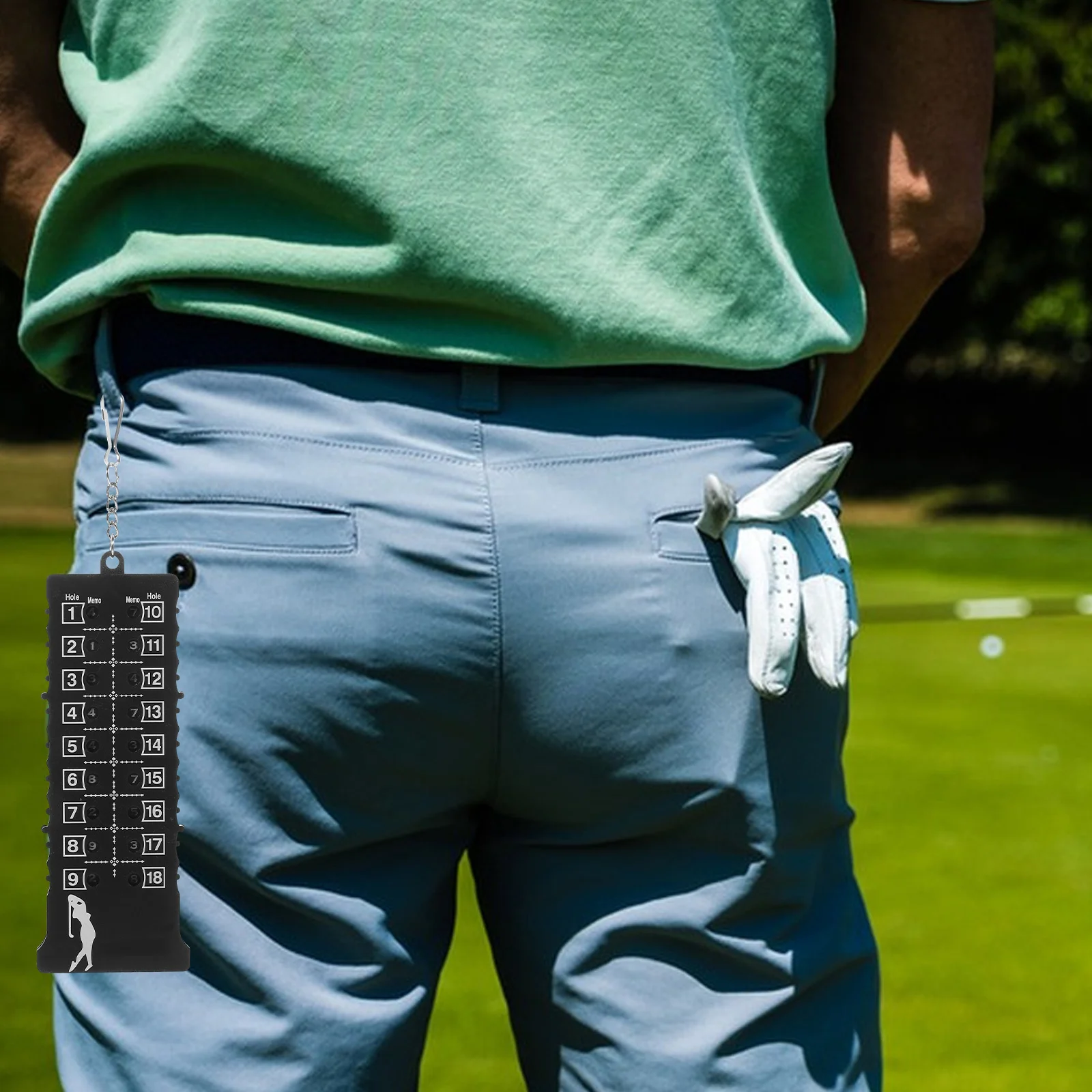 

Golf Score Counter 18 Holes Black 155x60x5mm Compact Stroke Shot Keeper Keychain Design for Convenient Course Use