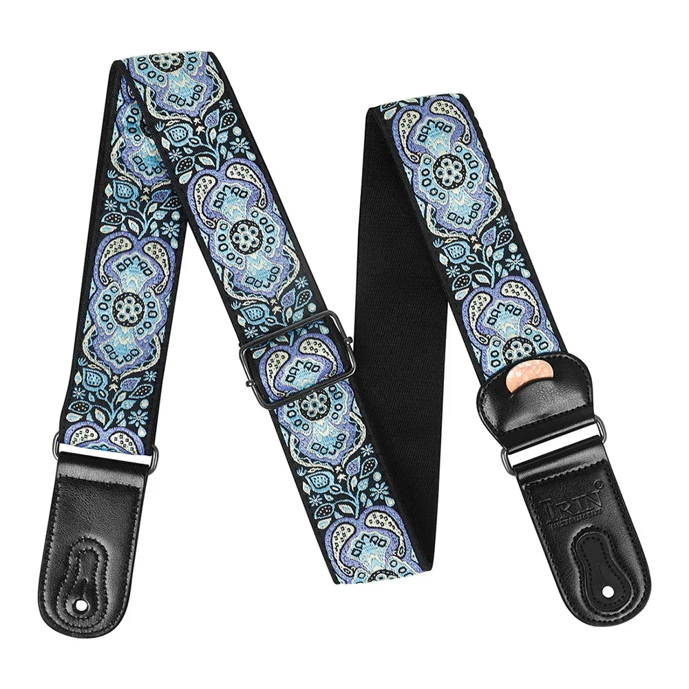 Cotton and Leather Long Lasting Adjustable Straps Designed to Fit Any Musician's Needs; Comes With Two Pick Accessories