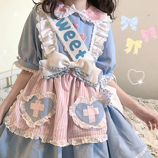 Japanese Sweet Lolita Dress Original by Fisherman Lolita Love Redemption Lolita Dress Short sleeved Princess Dress Daily