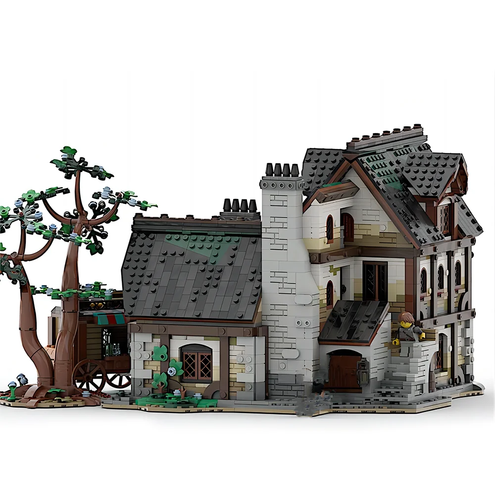 3343PCS MOC building blocks medieval tavern building DIY building blocks birthday gift assembly toy Christmas gift