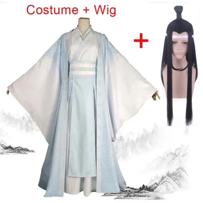 Wei Wuxian/Lan Wangji Cosplay Costumes Ancient Mo Dao Zu Shi Grandmaster of Demonic Cultiion Halloween Costume Wigs C89K223