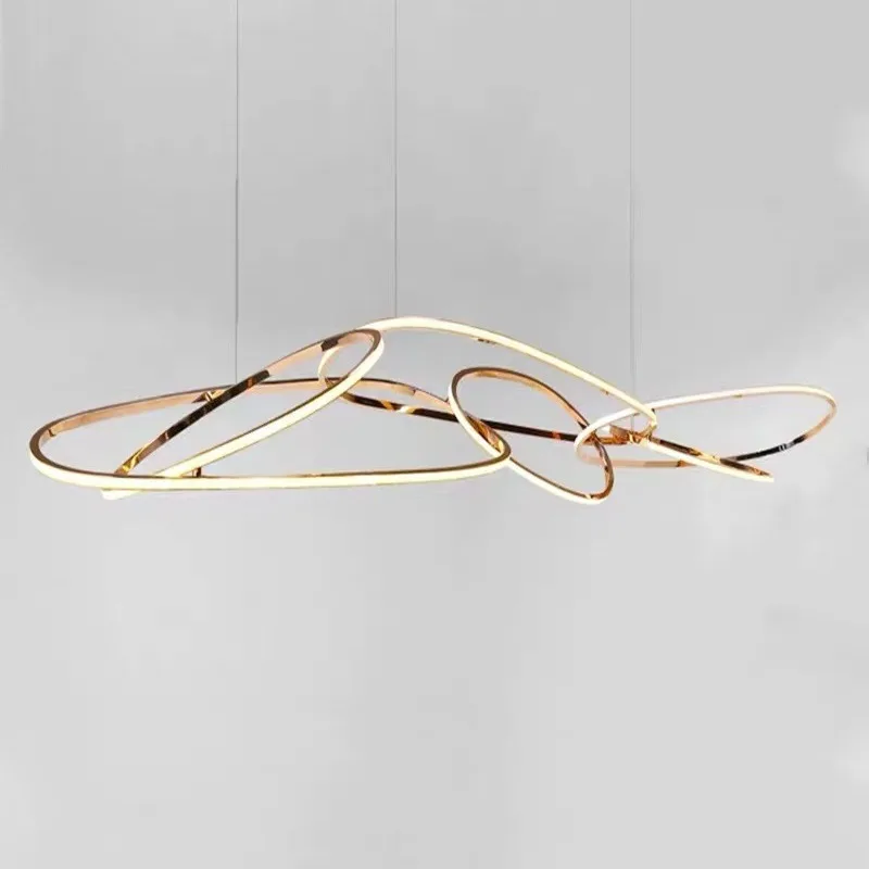 

Modern Minimalist Dining Room Chandelier 2024 New Luxury Stainless Steel Pendant Light for Kitchen Island Bar Creative Designer