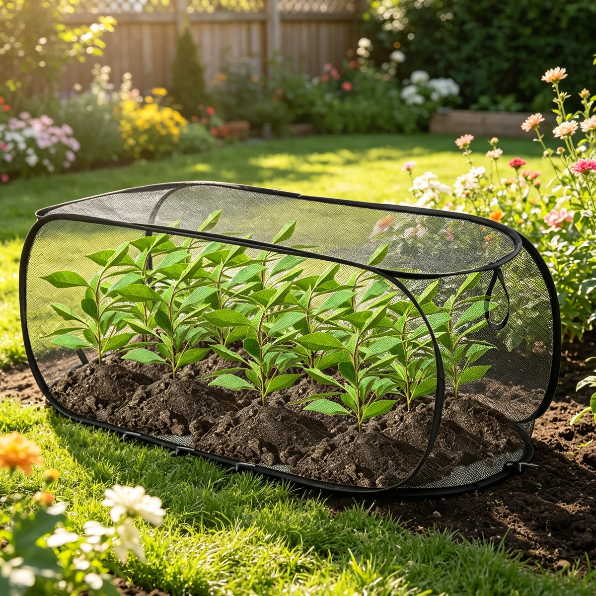 Pop-Up Garten-Netzabdeckung für Pflanzen und Setzlinge, Großes Gemüsezubehör, Indoor-Gartenarbeit, Gewächshaus-Accessoires, Pflanzenabdeckungen, Produkte