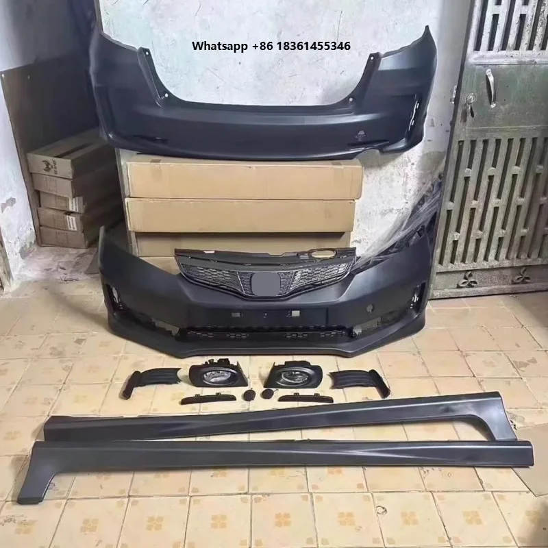 

For JAZZ 2nd GE6 GE8 11-13 Modified New Style Car Body Kit PP Material Front Rear Bumper Side Skirts
