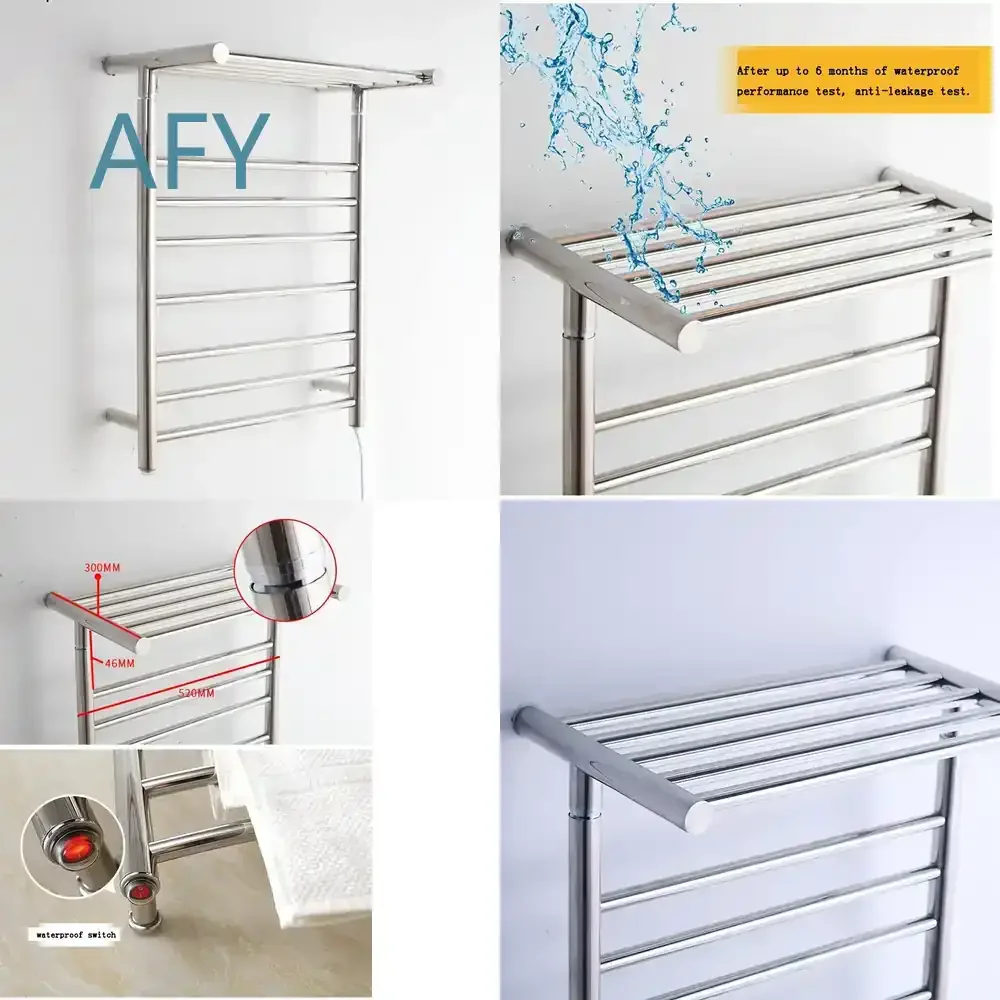Minimalist Electric Towel Rack for Smart Home for Bathroom for Modern Decor 304 Stainless Steel Constant Temperature Heated