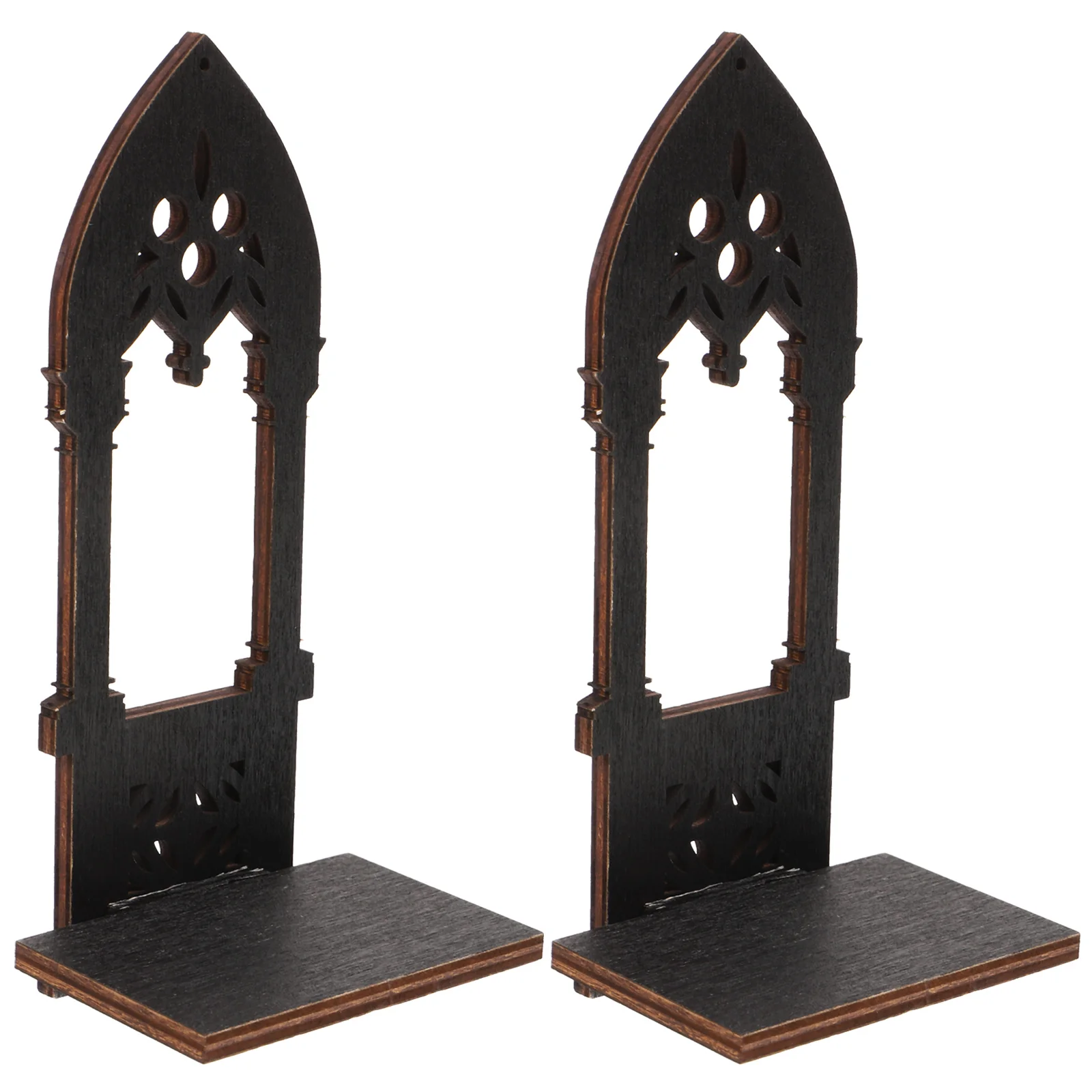 زوج واحد من حامل القوطي العتيق على شكل قوس فريد من نوعه حامل أسود لشموع عمودية ديكور منزلي لعيد الميلاد #6