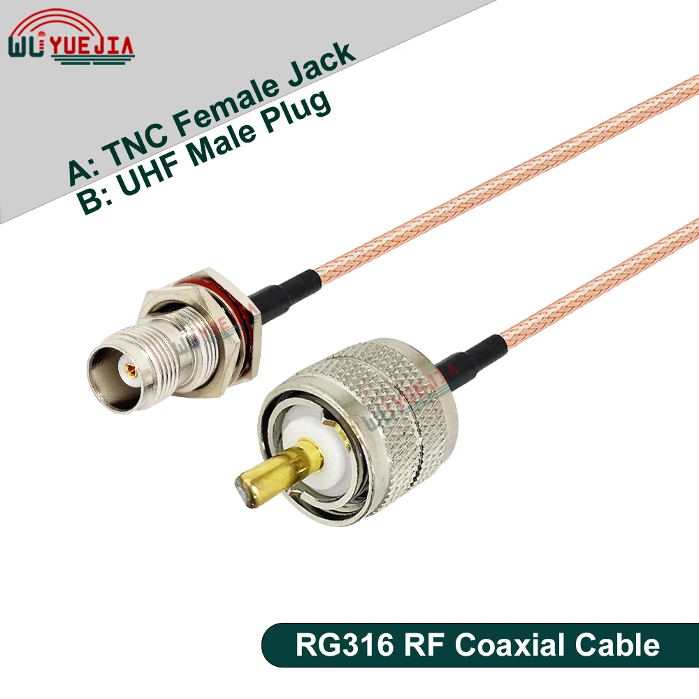 L12 TNC to UHF Connector RG-316 Cable SO239 PL259 UHF Male Plug Female Jack to TNC Male TNC Female Bulkhead 50-1.5 RF Coax Cable