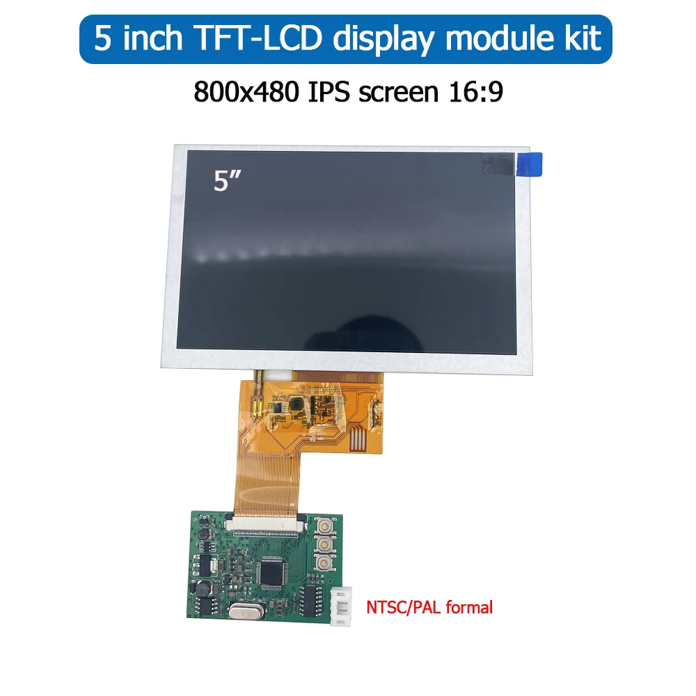 

Комплект 5-дюймового модуля TFT-ЖК-дисплея 800x480 IPS-экран 16:9 NTSC/PAL формальный