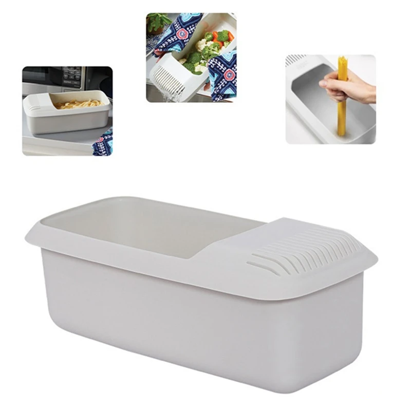 2PCS Microwave Pasta Cooker Microwaveable Spaghetti Cooker Pasta Boxes Storage Box Steamer For Cooking Vegetables/Noodle