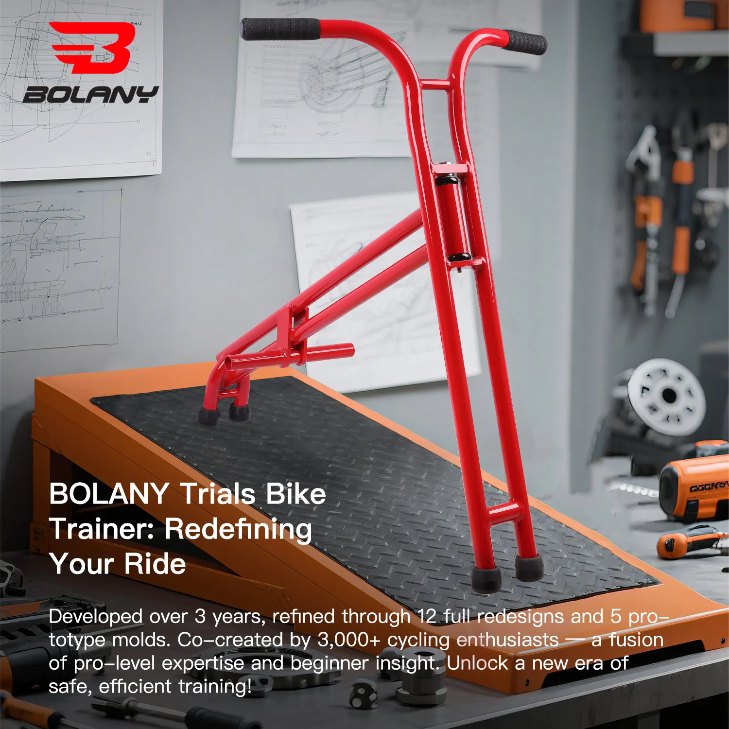 

BOLANY Trials Bike Trainer Rabbit jump Mountain Bike Climbing Training Machine Head-up practice stand