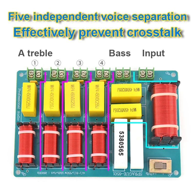 Высокомощный Профессиональный фильтр-делитель частоты с независимыми динамиками