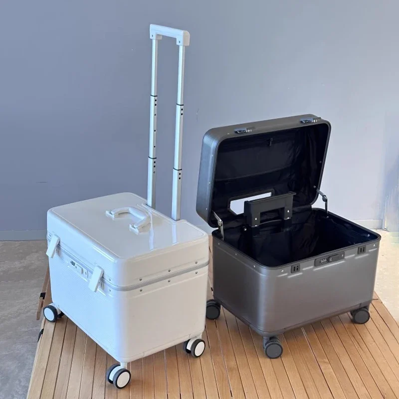 Luggage Aluminum Frame Trolley 20 22" Clamshell Suitcase Small Boarding TSA Customs Lock Aviator Carry-on Travel Bag Camera Case