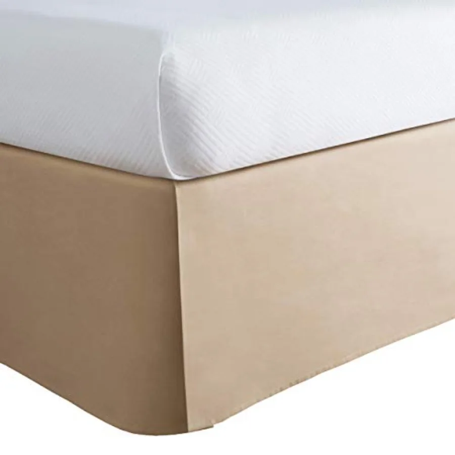 

Today's Home Classic Tailored Bed Skirt Dust Ruffle, Cotton Blend Design, 14" Drop Length, Twin, Mocha