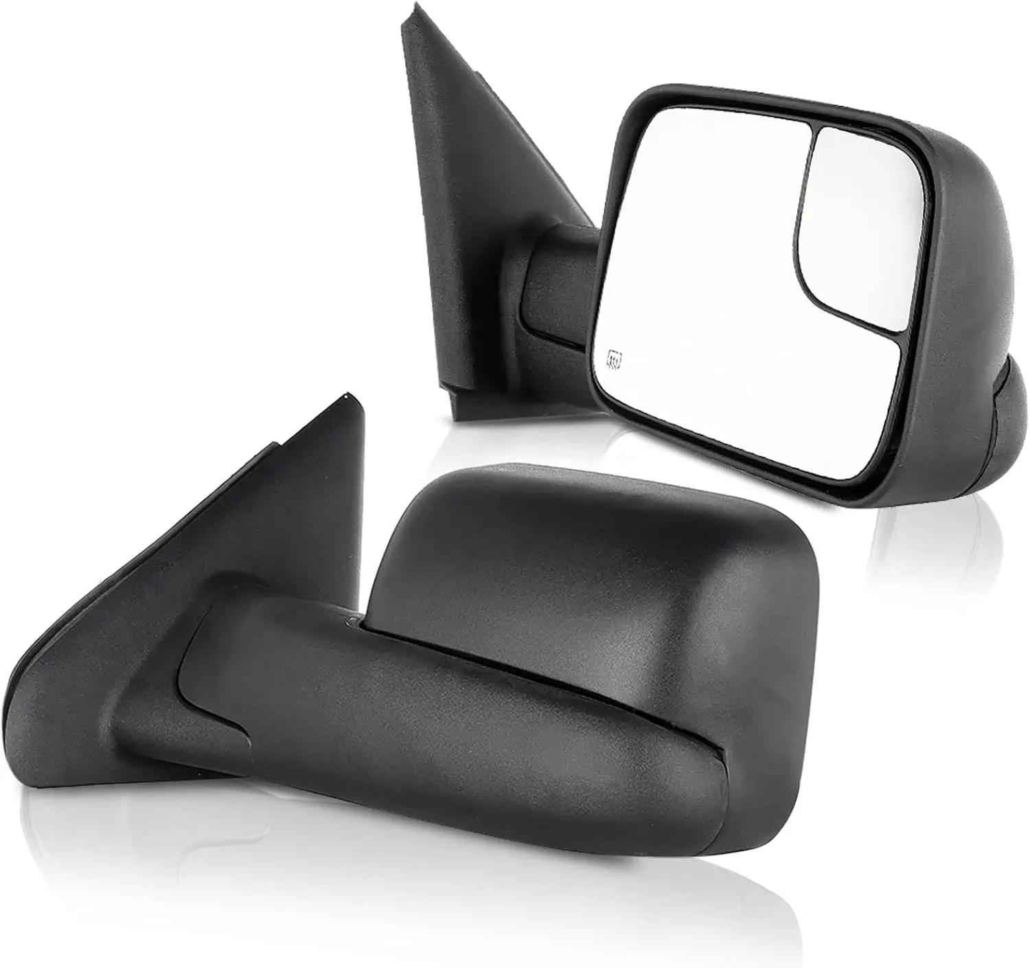 Towing for Dodge Ram Pickup, 02-08 Ram 1500, 03-09 Ram 2500/3500, Power Heated, Folding, Black Color, Pair Set Towing Mirrors