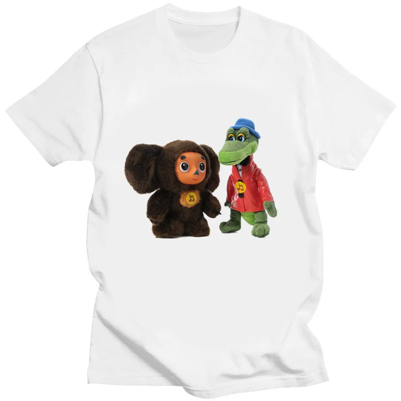 Russia Cartoon Cheburashka T Shirt Kawaii Fashion Funny Tops for Women Graphic Tshirts Man Short Sleeve White Clothes Tee