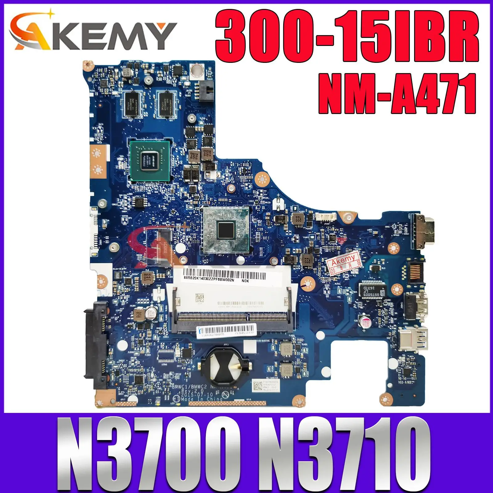 

BMWC1/BMWC2 NM-A471 Mainboard For LENOVO 300-15IBR Laptop Motherboard With N3700 N3710 CPU GT920M DDR3 100% Test Work