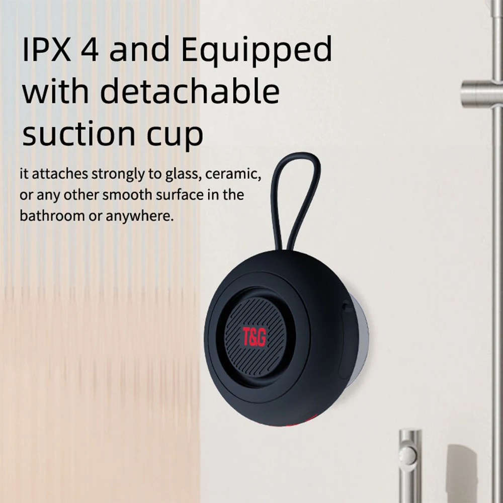 TG-442 مكبر صوت لاسلكي محمول IPX4 مقاوم للماء شفط كأس بلوتوث 5.3 مكبر صوت مغناطيسي كامل TWS وظيفة دعم راديو TF/FM