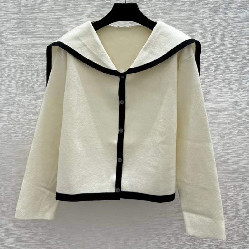 

Высококачественный женский разноцветный кардиган с нашивкой и логотипом, воротник-шаль, свитер в студенческом стиле, мода 251102227