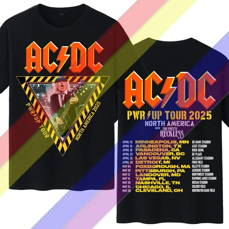 Fashion Classic Rock BandAC DCStreet Trend Designer Print Pattern Pure Cotton High Quality Unisex Harajuku Leisure Sports