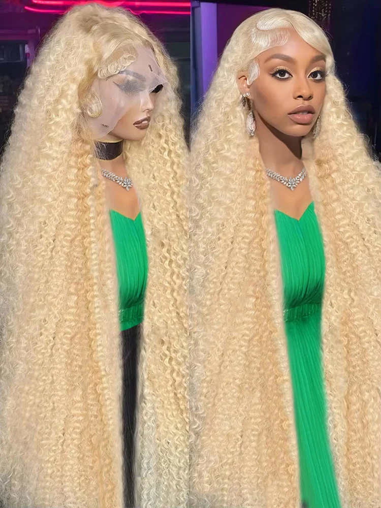 

Brazilian Deep Wave 13x6 Hd Lace Frontal Human Hair Wig for Women 40 42 Inch 613 Blonde Water Curly Human Hair Wig 250% Density