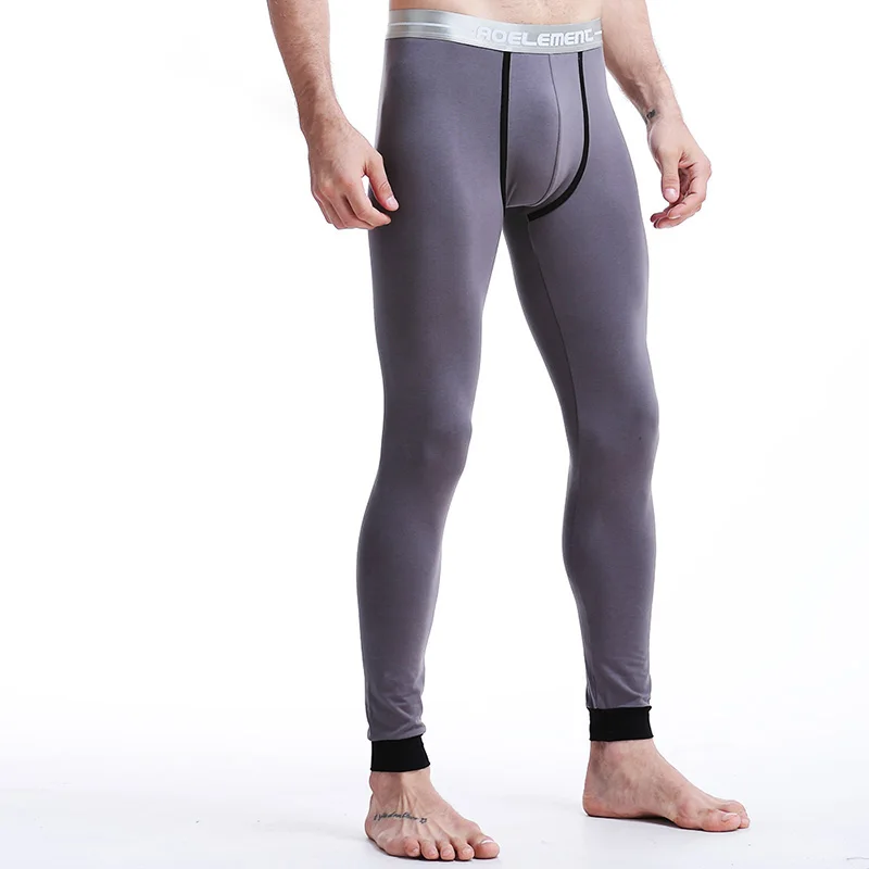 Men's Slim Fit Cotton Thermal Long Johns, Single Thin Base Layer Under Pants for Autumn Winter