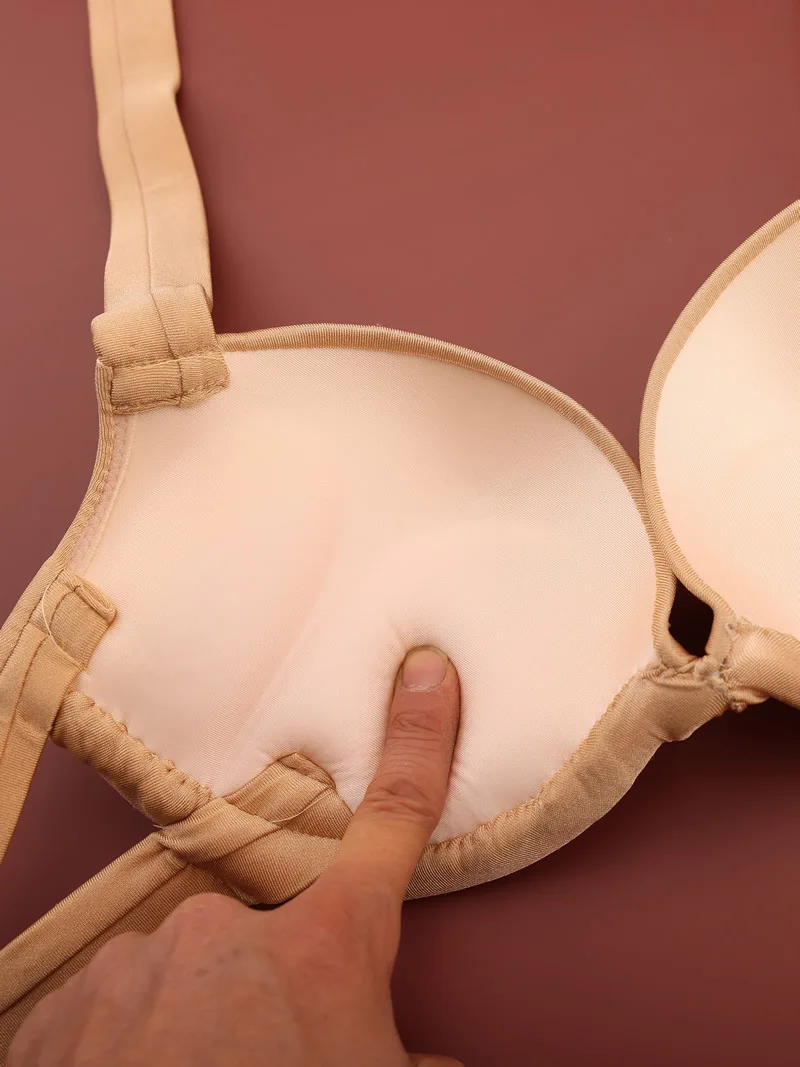 Dancer Belly Dancer Handmade Imported Egyptian Cup Skin Flesh Color With Underwire Gathered Nude Performance Bra Cup