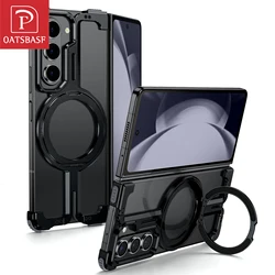 Oatsbasf Magnetic Phone Case Aluminium Alloy Phone Protective Cover for Samsung Galaxy Z Fold 5 & Z Fold 6 Slim Frameless Bumper