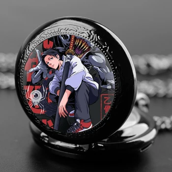 Okkotsu-Yuta Design Vidro Dome Quartz Relógio de Bolso, Cadeia Durável, Numeral Árabe Dial, Presentes Criativos para Homens e Mulheres