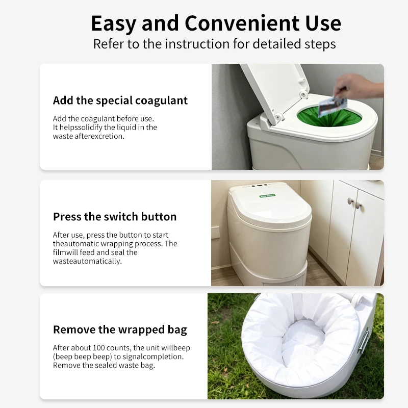 Waterless Off Grid Toilet Toilet Bio Bags for RV, Cabin, and off Grid Outdoor Camping and Off-road Factory Bags