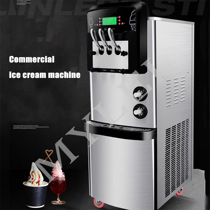 Compact Commercial Three-Head Soft Serve Ice Cream Maker Perfect for Startup Business & Fast Food Outlet