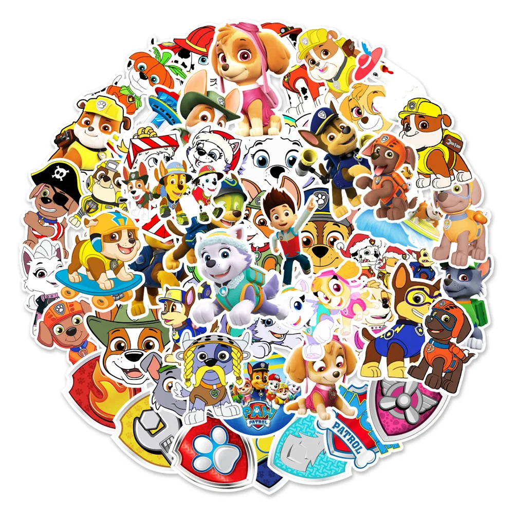 10/30/50PCS Cute PAW Patrol Anime Stickers Funny Dog Car Motorcycle Travel Luggage Guitar Fridge Laptop DIY Graffiti Sticker