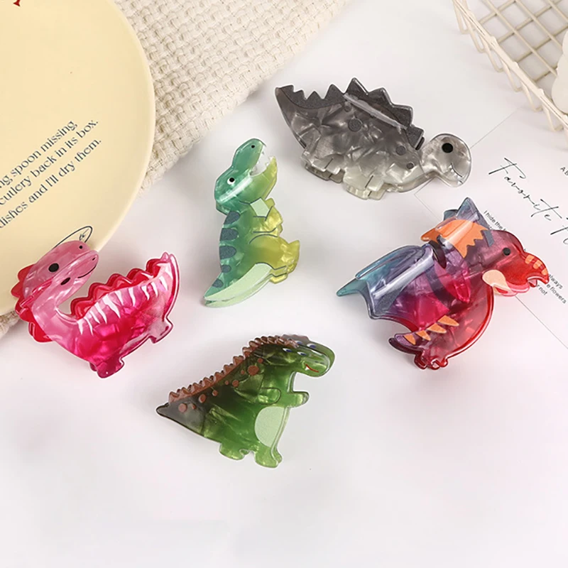 Cartoon Cute Creativity Animal Dinosaur Acrylic Hair Claw For Women Girl Trendy Funny Hair Clip Headwear Hair Accessories