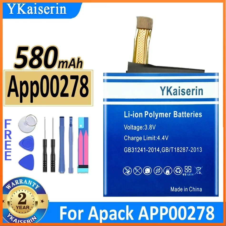 

Сменный аккумулятор YKaiserin 580 мАч/650 мАч для Apack APP00278, аккумулятор для часов, гарантия 2 года + бесплатные инструменты