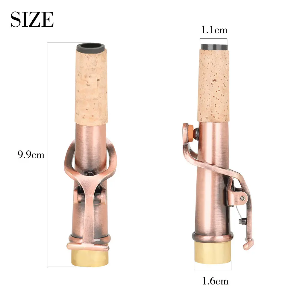2Pcs Soprano Sax Neck Brass Sturdy Multiuse Saxophone Parts Kit Music Instrument Supply Soprano Sax Saxophone and Ligature