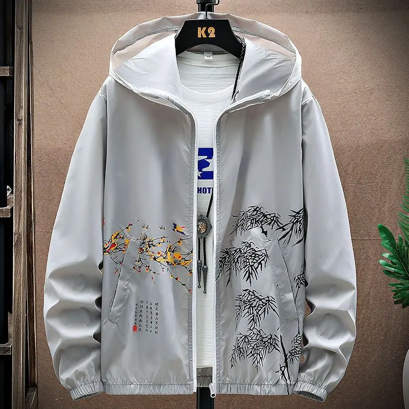 Wmen's Jacket 2023 Summer Sunscreen Skin Suit Fashion Print Youth Student Trend Men Fit Coat Fishing Bomber Jacket Women