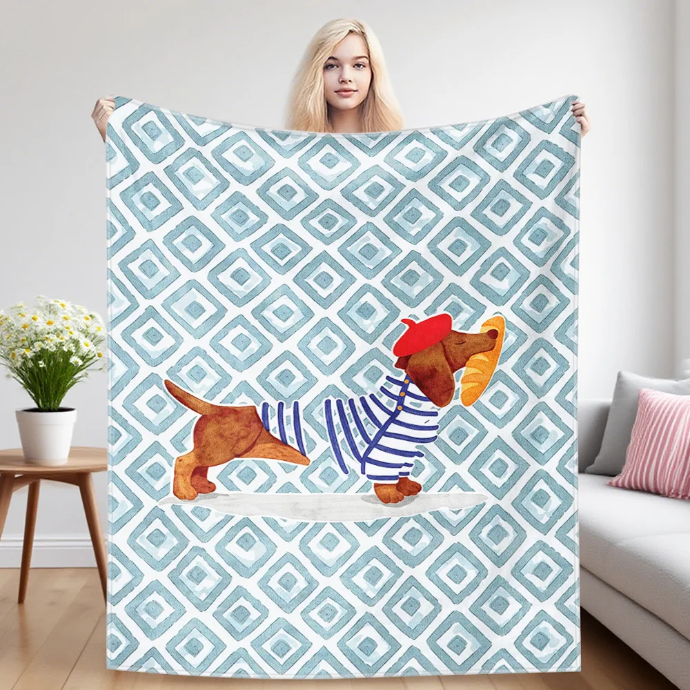 Paris Dog Nap Blanket,Flannel Blanket,Suitable For Sofas,Beds,Cars,Rooms,Offices,Camping,Exquisite Gift Blankets