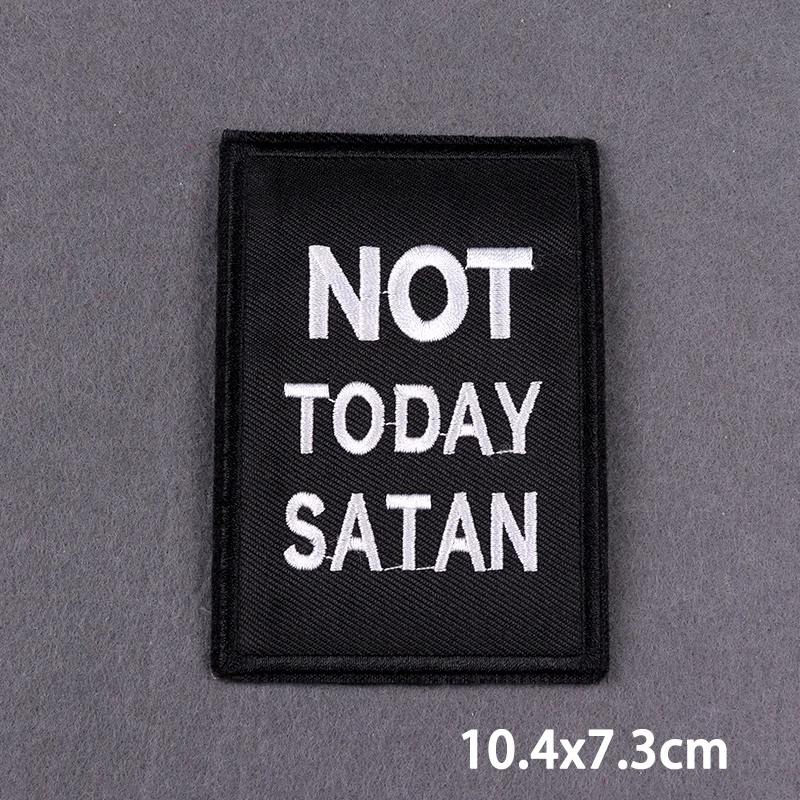Schwarzer Aufnäher mit Slogan zum Aufbügeln für Kleidung, DIY-Stickerei-Applikation, Bügelbare Aufnäher, DIY-Bügelsticker, Abzeichen – Detail 5