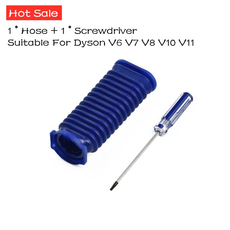 1 * Hose + 1 * Screwdriver Suitable For Dyson V6 V7 V8 V10 V11 DC74 Soft Velvet Roller Suction Blue Hose