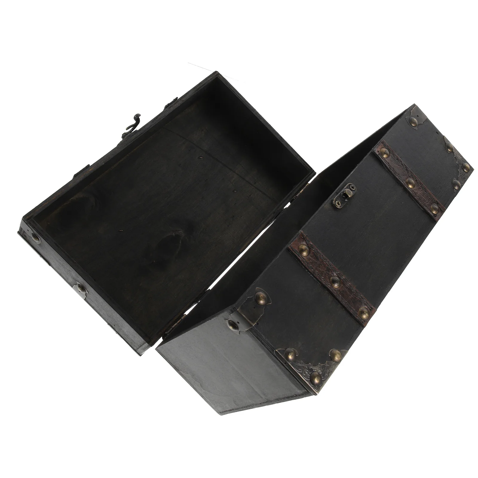 

Wooden Trinket Box Retro Vintage Treasure Chest Decorative Jewelry Organizer Multi-Functional Jewelry Storage Case Desktop Box