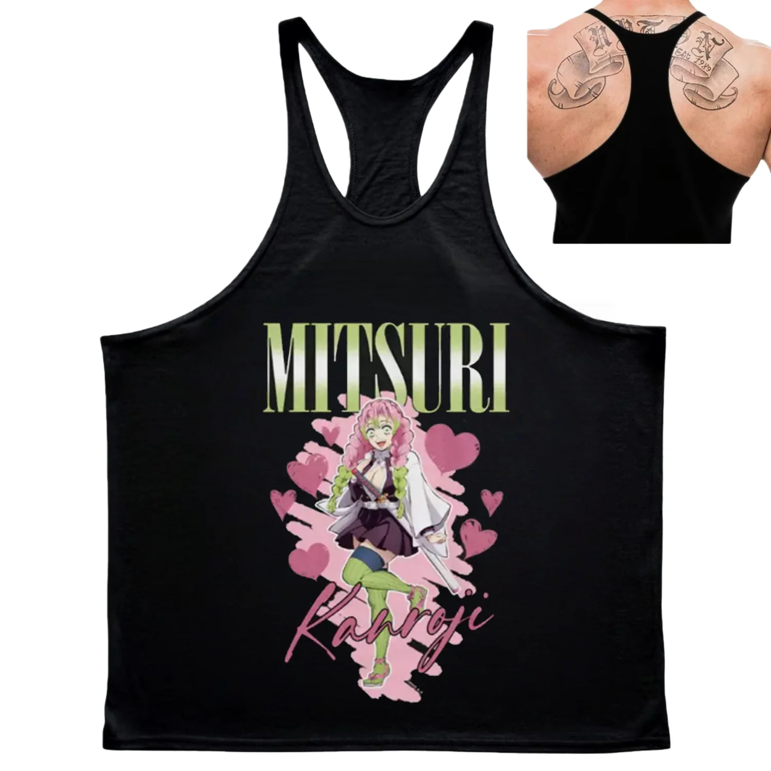 

Demon Slayer японский аниме жилет из чистого хлопка с принтом повседневный вентилируемый мужской и женский летний жилет для спортзала большого размера одежда