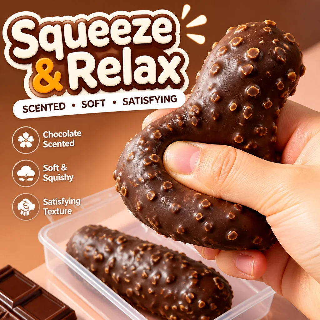 Crispy Squishy New Chocolate Scented Stress Relief Fidget Toy Kawaii Decompression Squishies for Kids Adults Anxiety Relief