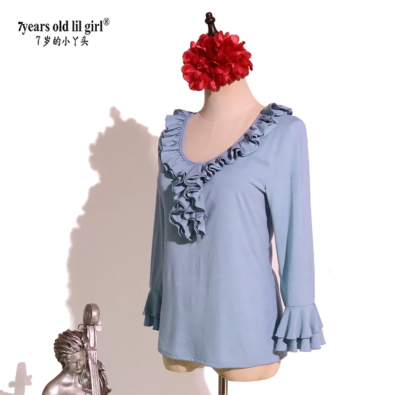 Damen Tanzoberteile Flamenco Top Kostüm Schlagärmel GLL11