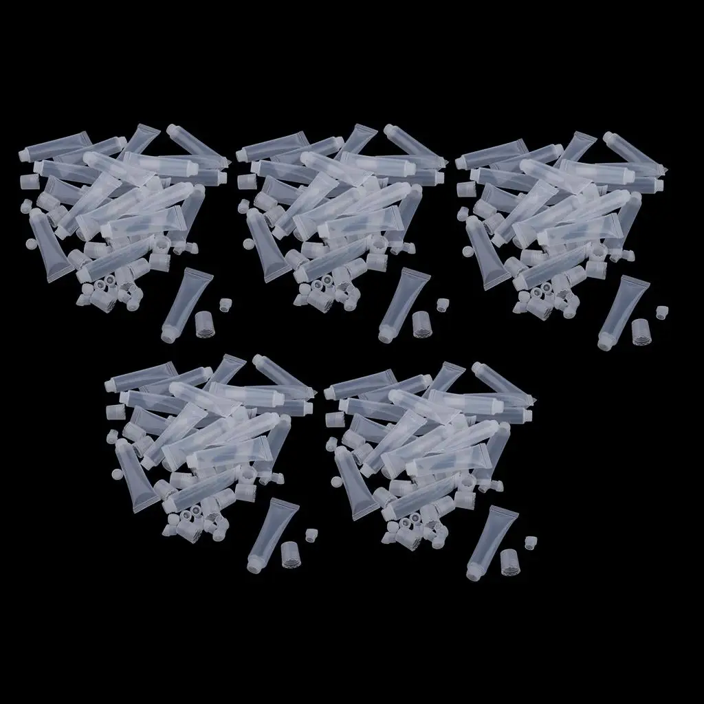 100개 8g 빈 립글로스 DIY 스퀴즈 튜브 립 스테인 틴트 용기 병