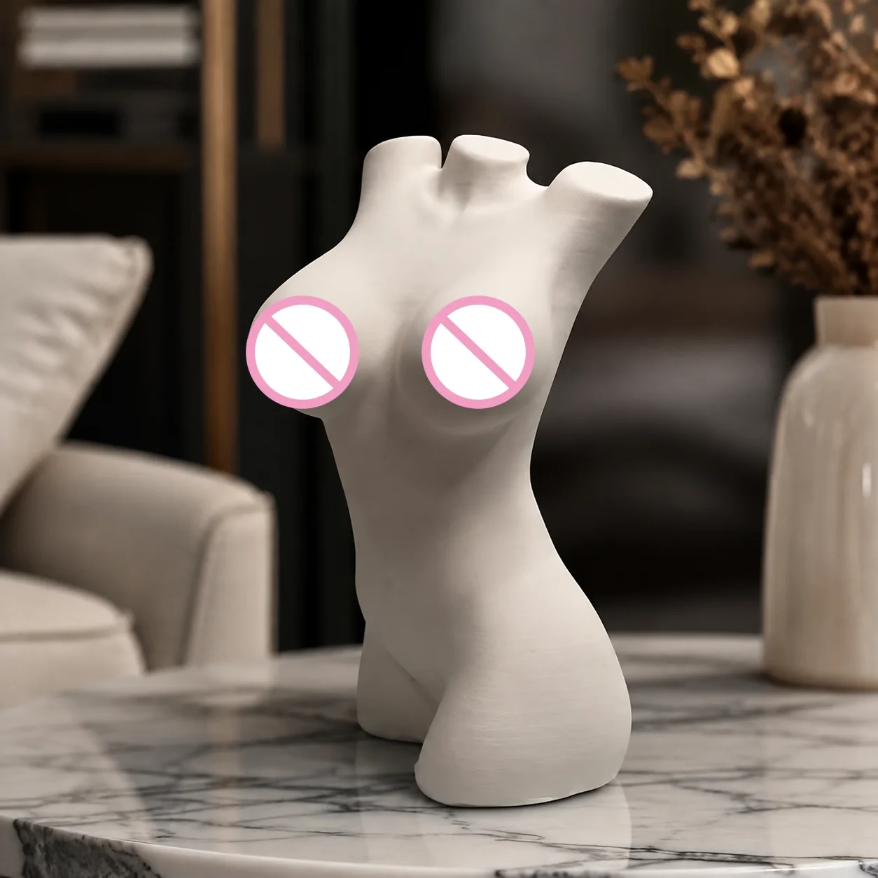 Minimalist Female Torso Plaster Sculpture Abstract Body Form Desktop Art Decor Home Ornament Aromatherapy Diffuser