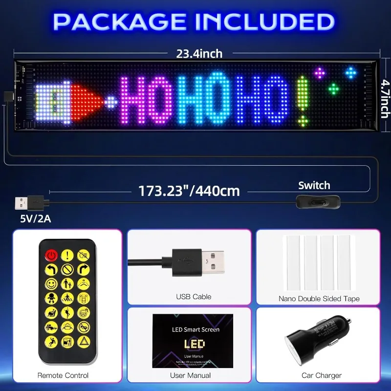LED DIY Matrix Pixel Panel Led Display Lkw Auge Auto Zeichen Animation Bluetooth App Steuerung Programmierbare Flexible Bildschirm