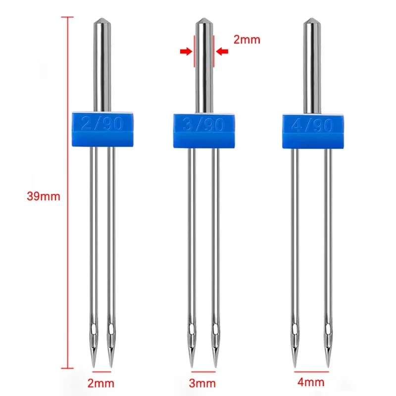 2/3/4mm Steel Sewing Machine Twin Needles Home sewing machine Accessories For Edge sealing embroidered and Presser Foot Set